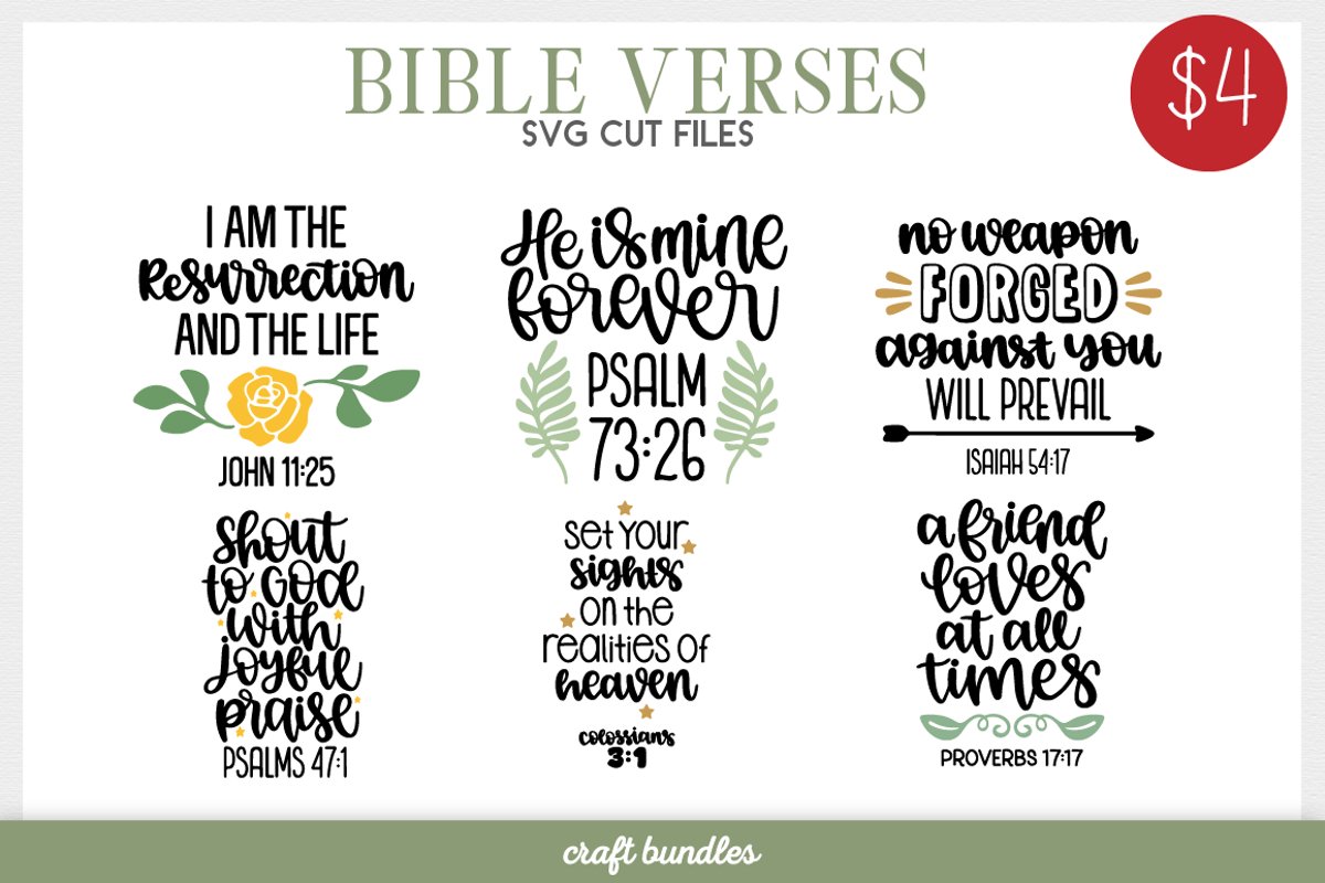 Bible Verses SVG Cut Files (568523)  Hand Lettered  Design Bundles