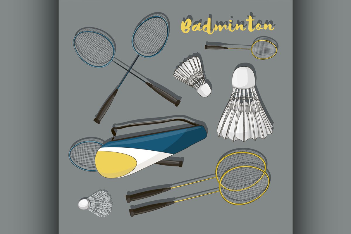 Badminton labels and icons set example image 1