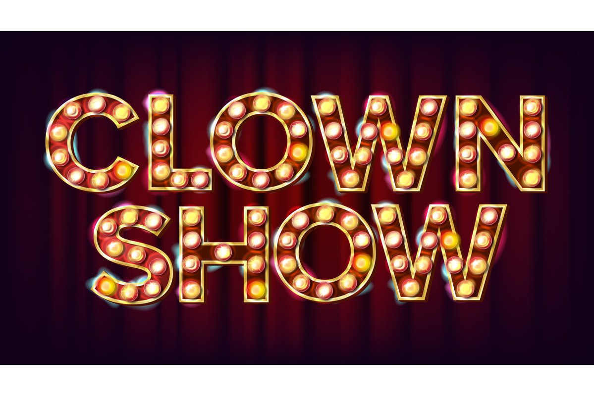 Clown Show Banner Sign Vector. For Traditional Advertising example image 1