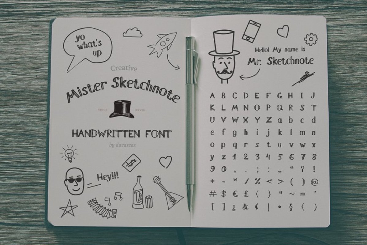 Mister Sketchnote Handwritten Font example image 1
