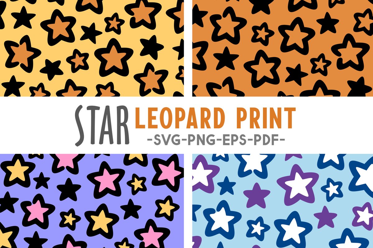 Star leopard print - svg png eps pdf example image 1