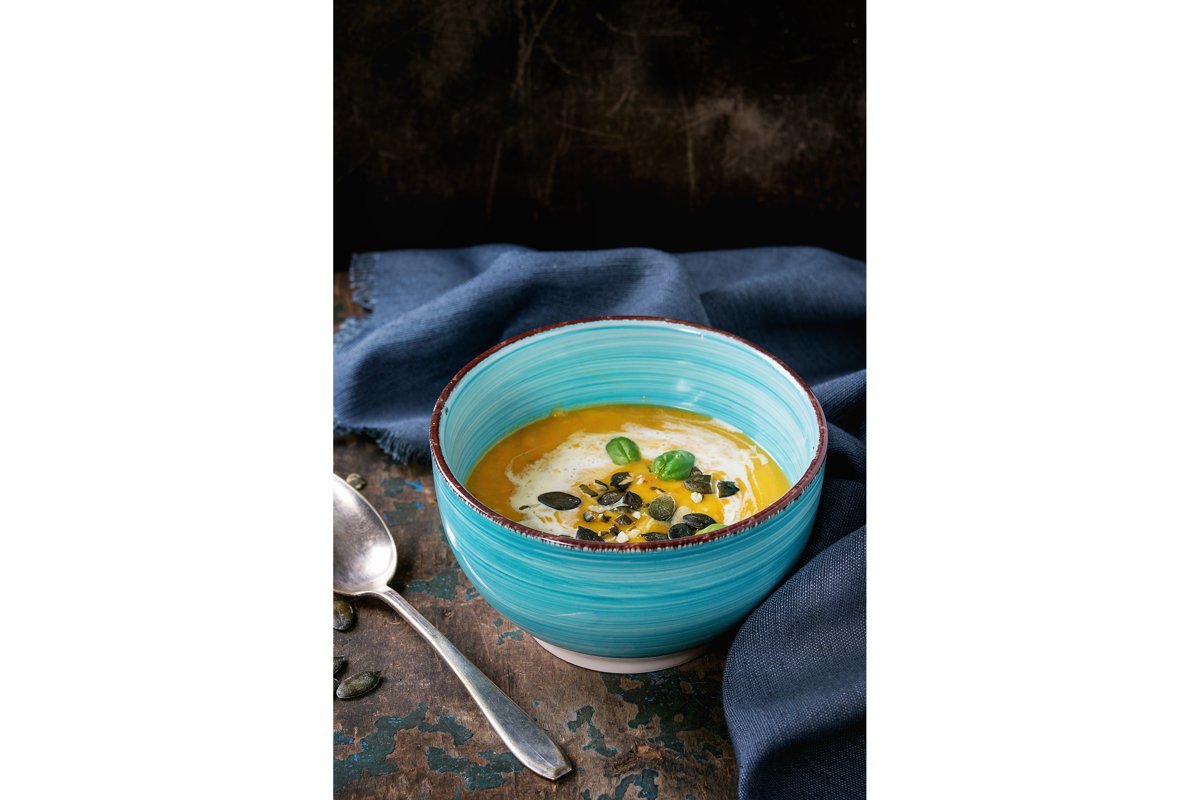 Pumpkin and sweet potato soup example image 1