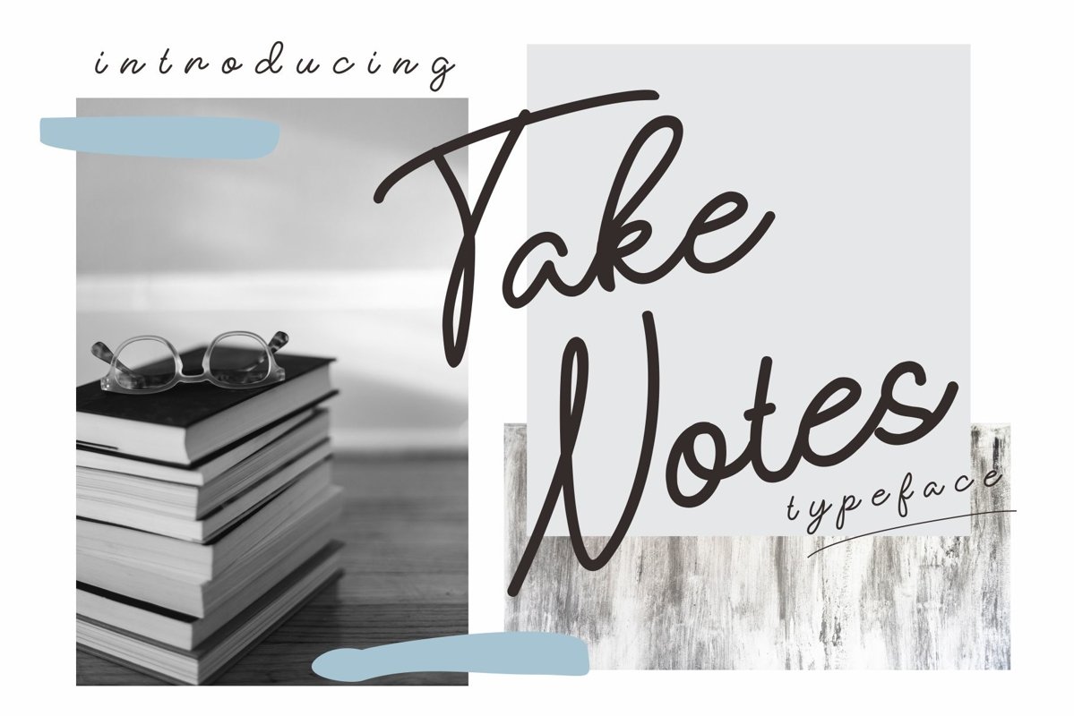 take notes typeface example image 1