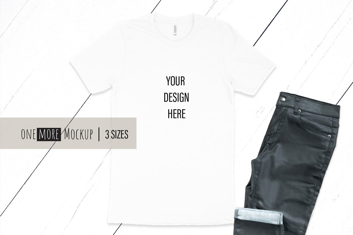 White TShirt Mockup | Bella Canvas 3001 White example image 1