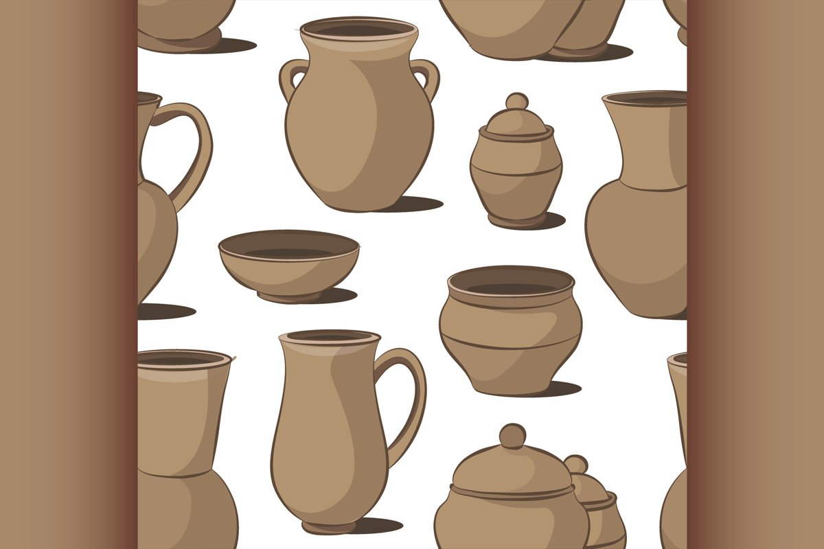 Rustic ceramic utensils pattern example image 1