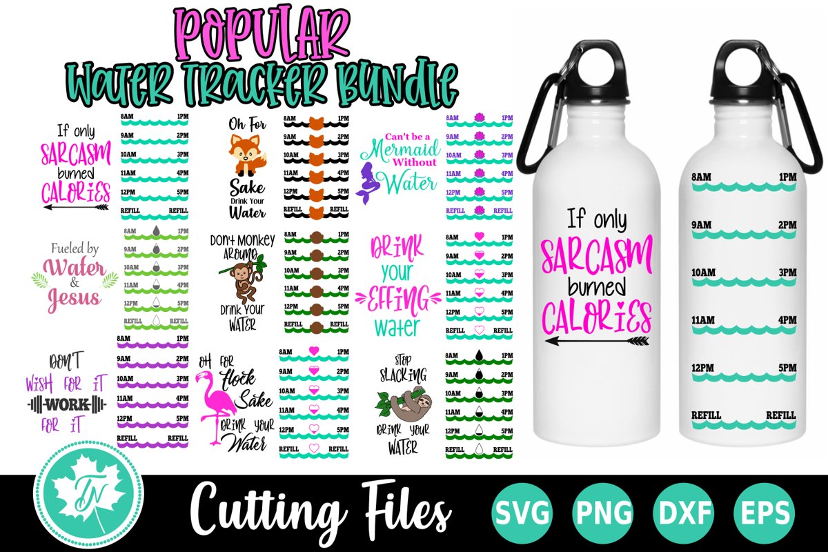 Water Tracker Bundle - Water Tracker SVG Cut Files example image 1