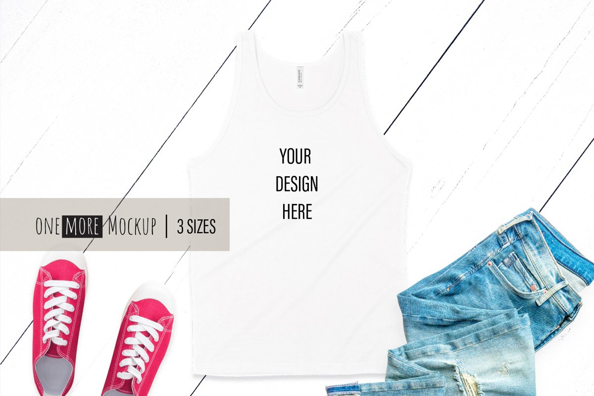 Men Tank Top Mockup | Bella Canvas 3480 White example image 1