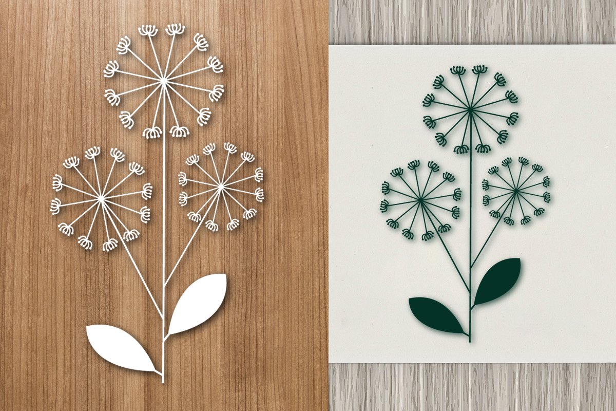 Dandelion Flower Paper Template Design example image 1