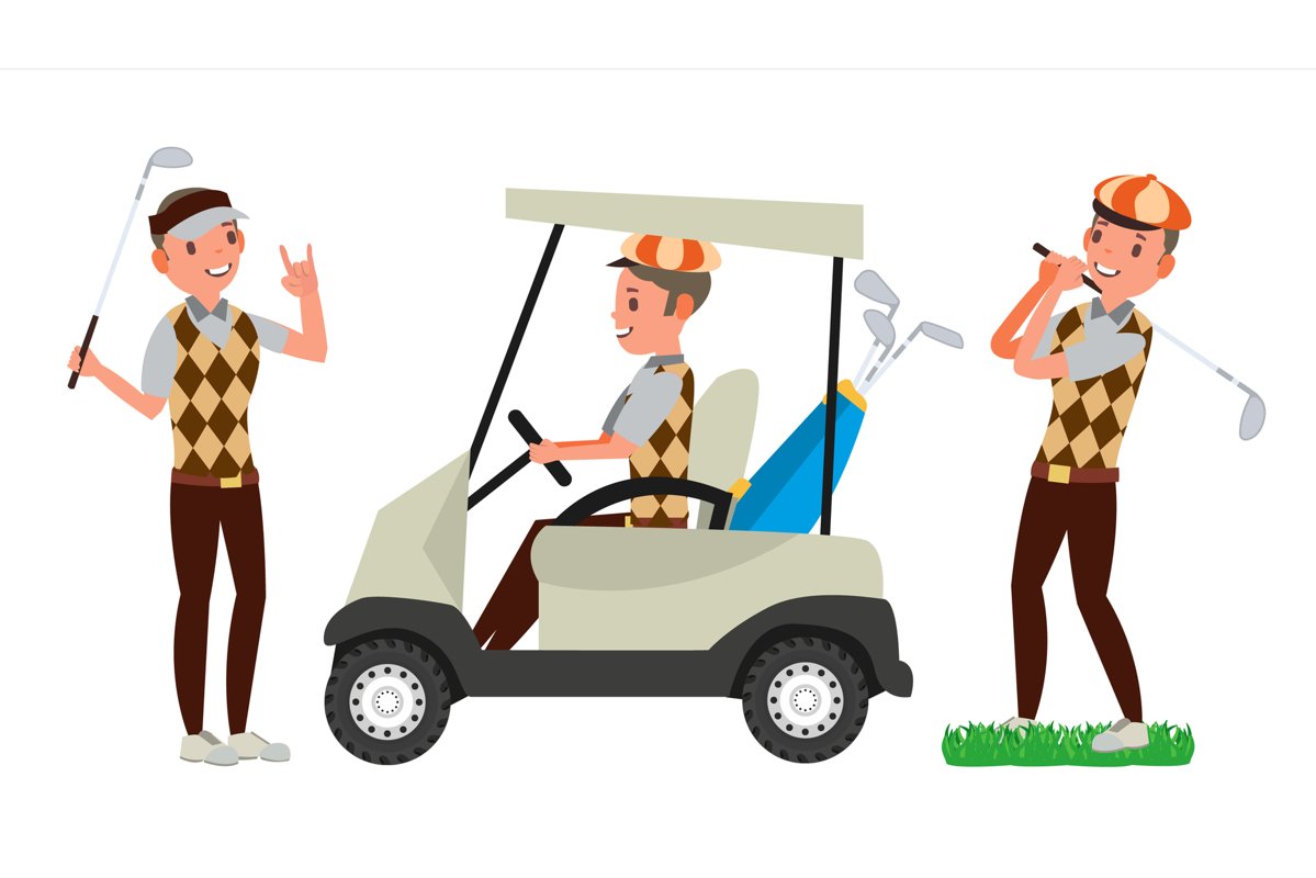 Golf Player Male Vector. Hitting Golf Ball. Playing Man. example image 1