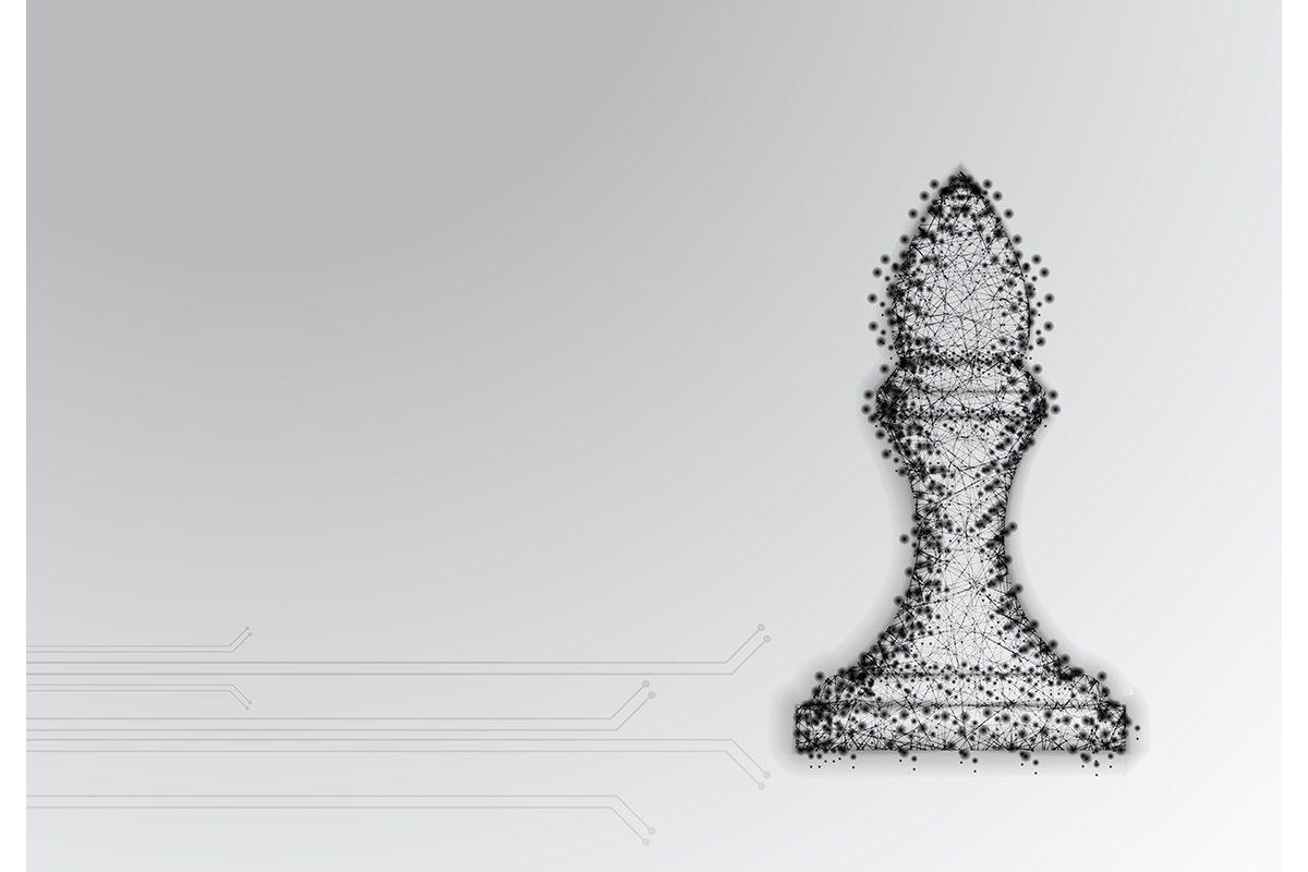 Chess Bishop. Abstract Low Poly Design. Strategy Concept. Fr example image 1