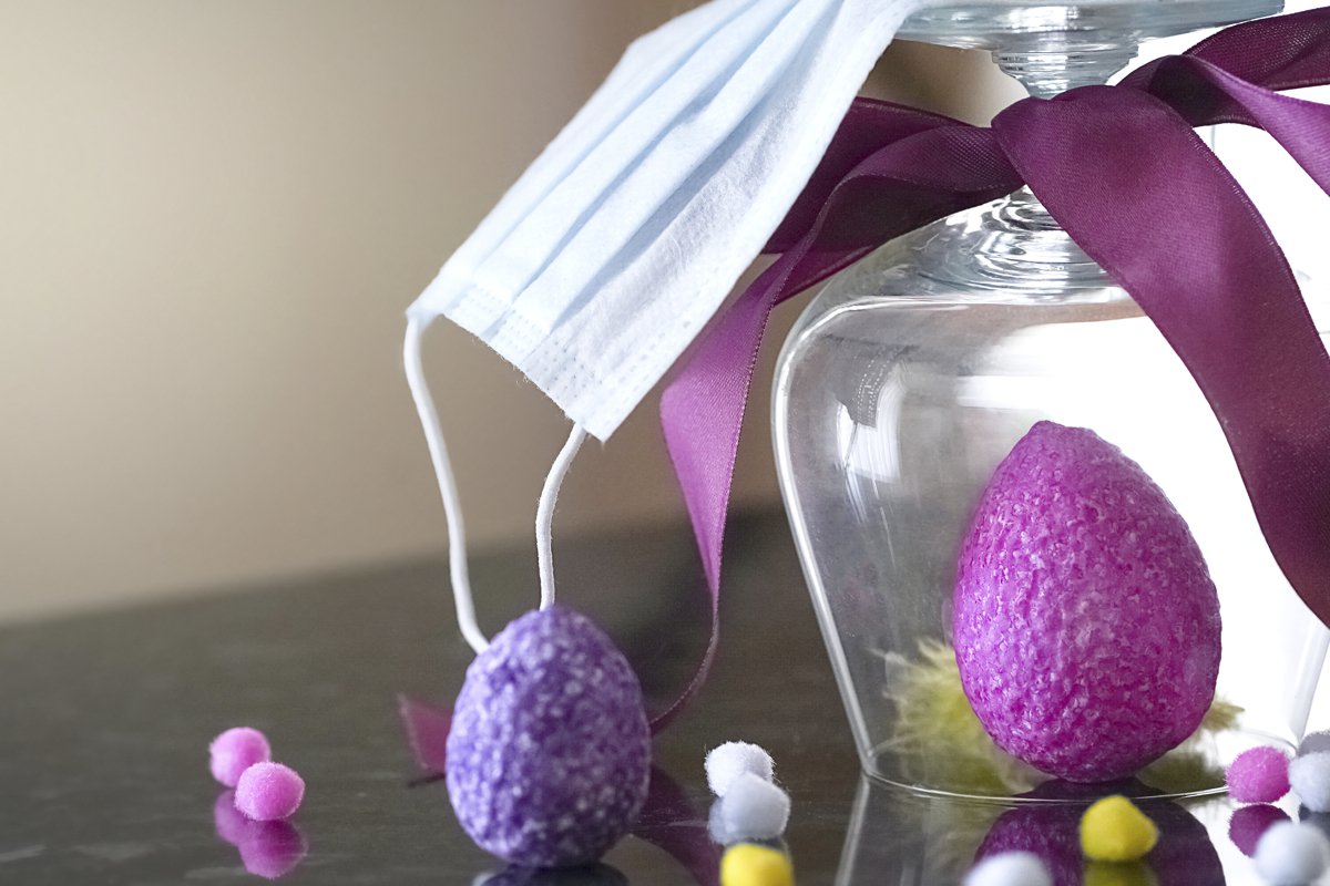 Creative Easter composition of coloful eggs example image 1