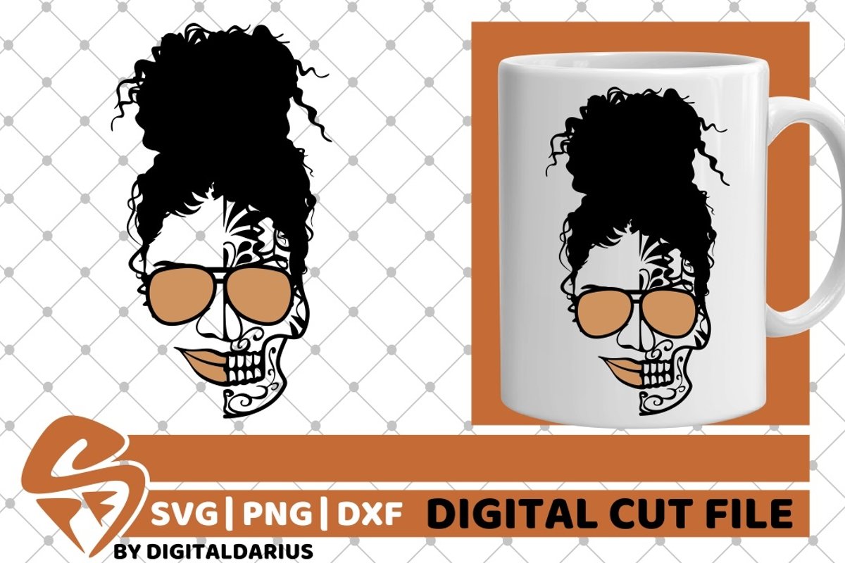 Messy Bun svg, Sunglasses, Mandala, Sugar Skull, Zentangle (652318