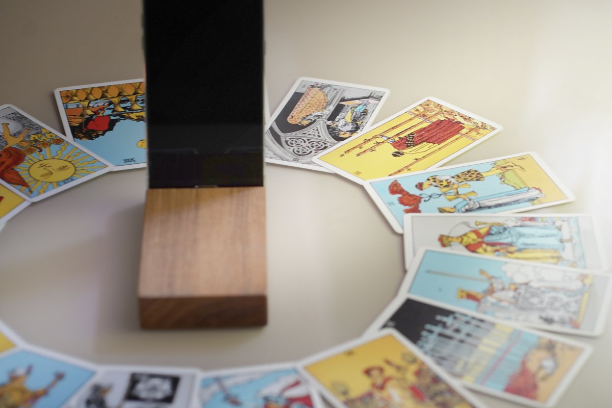 Tarot reader picking tarot cards. example image 1