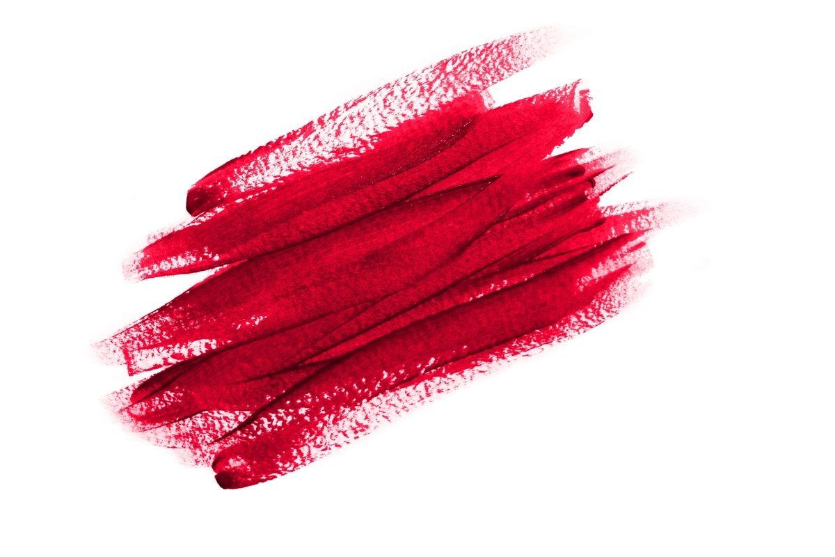 Red brush strokes painted with acrylic paints on white example image 1
