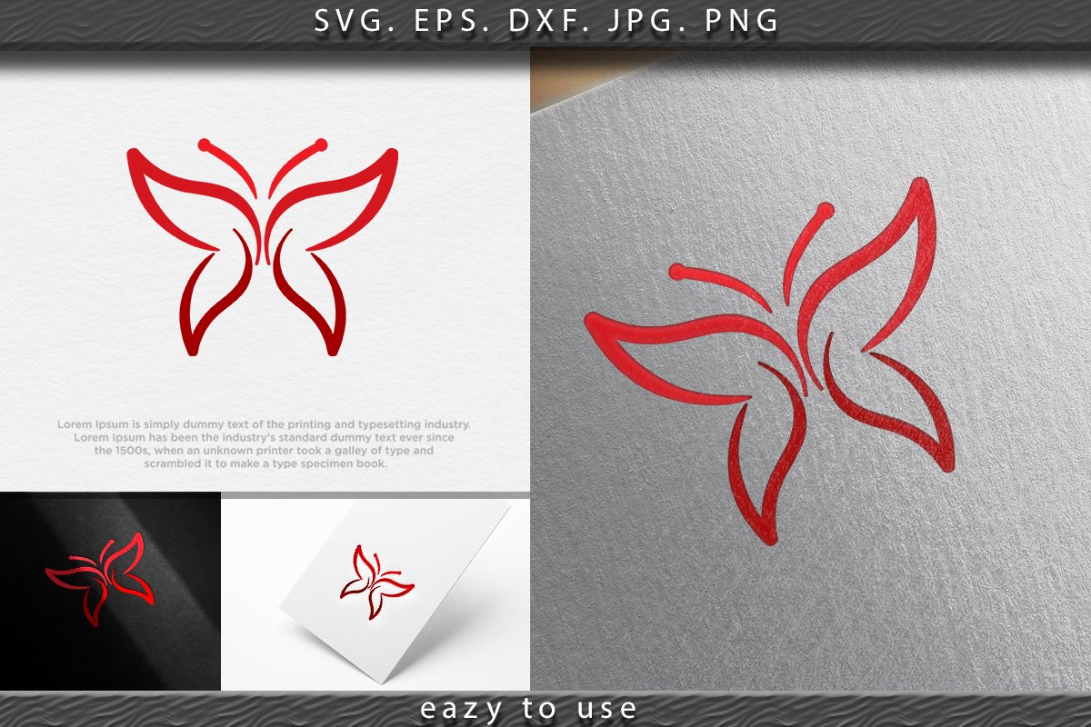 Colorful butterfly logo Ideas. Inspiration logo design. Temp example image 1