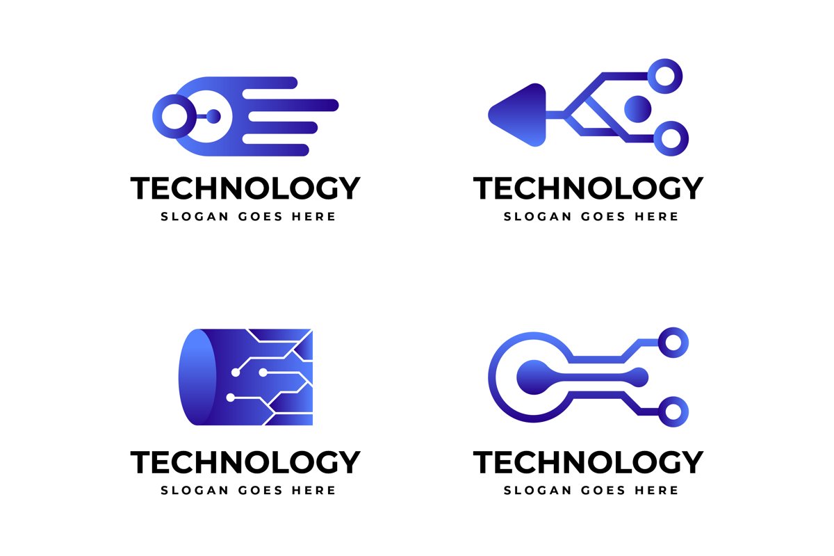 Gradient Technology Logo Template Collection example image 1