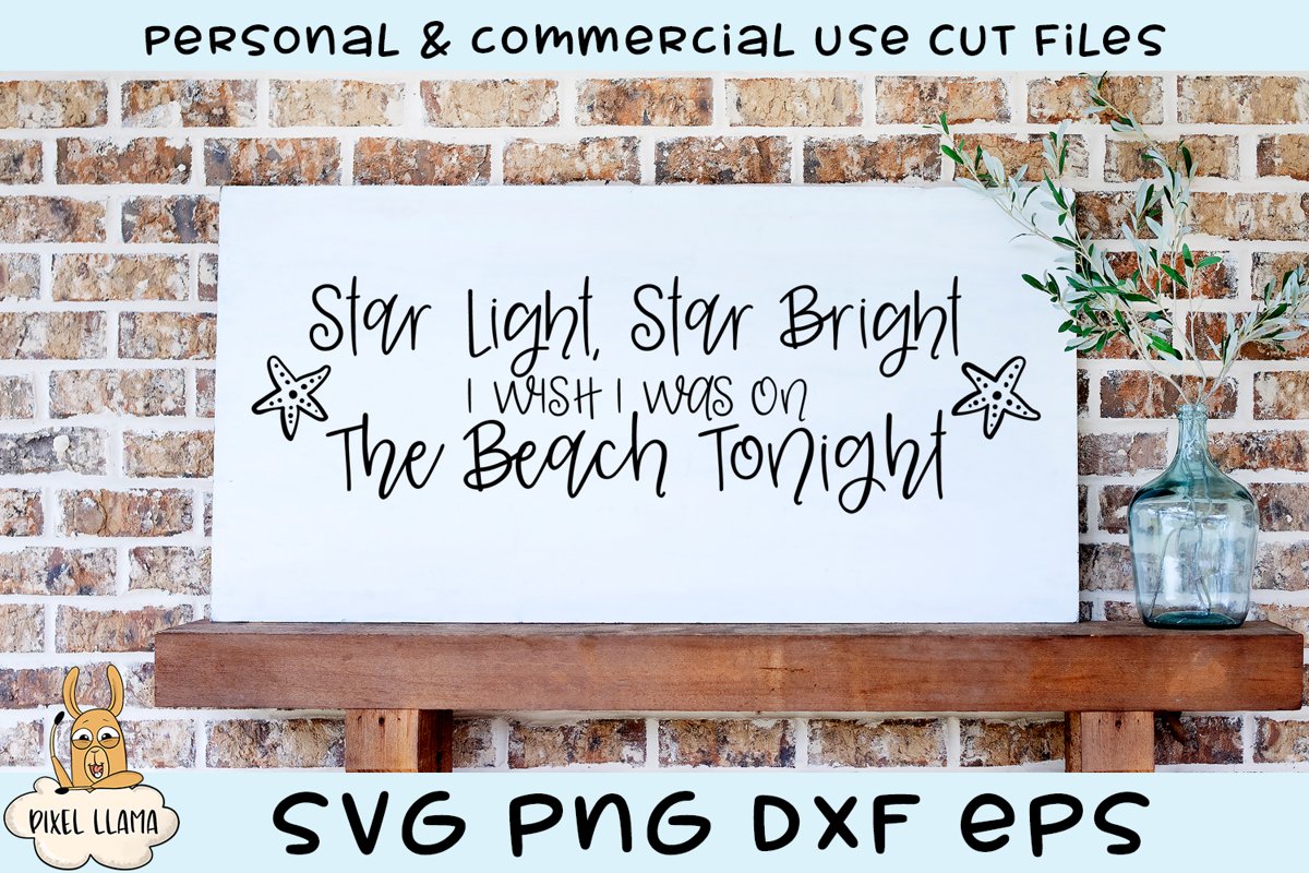 Star Light Star Bright I Wish I Was On The Beach Tonight SVG example image 1