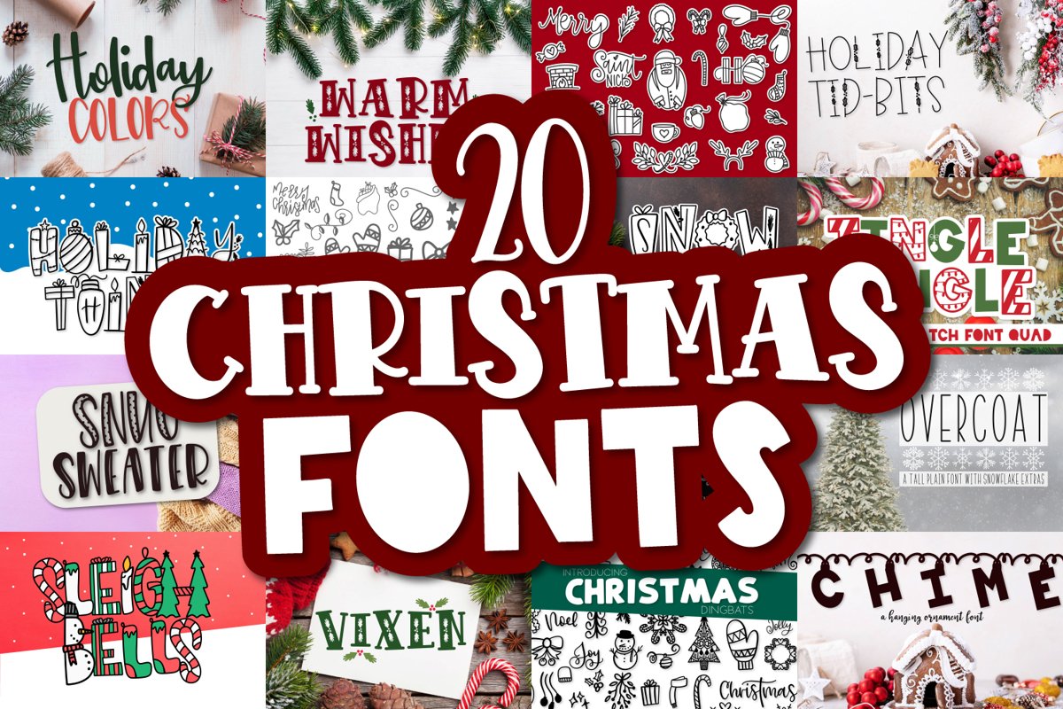 20 Christmas Fonts - A Christmas Font Bundle! example image 1