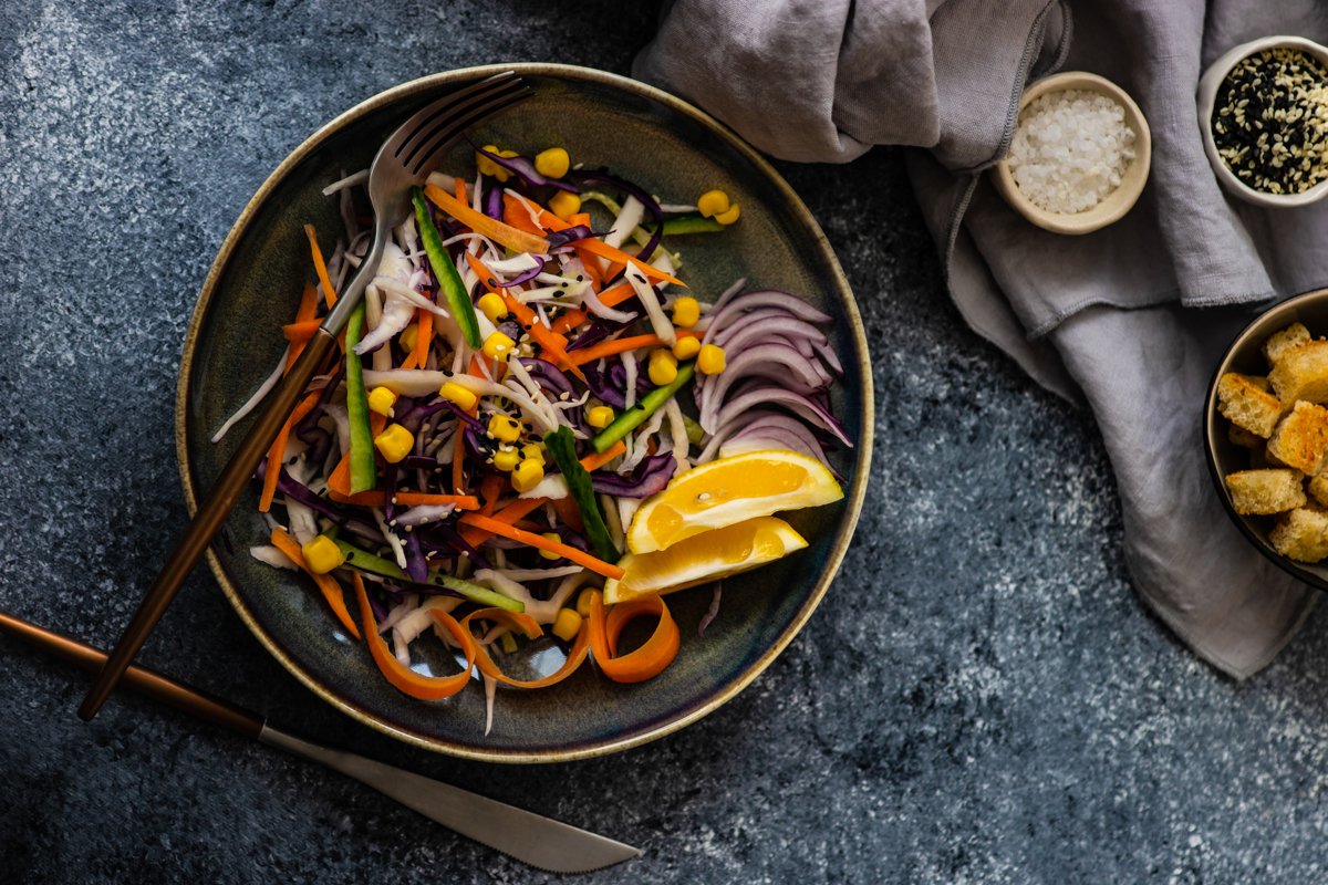 Healthy food concept with organic vegetables in salad example image 1