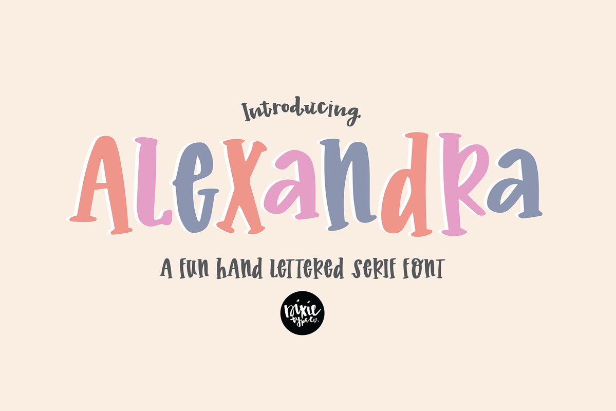 "Alexandra" a Hand Lettered Serif Font example image 1