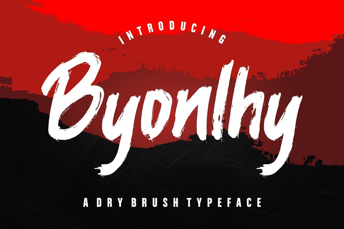 Byonlhy Dry Brush Typeface example image 1