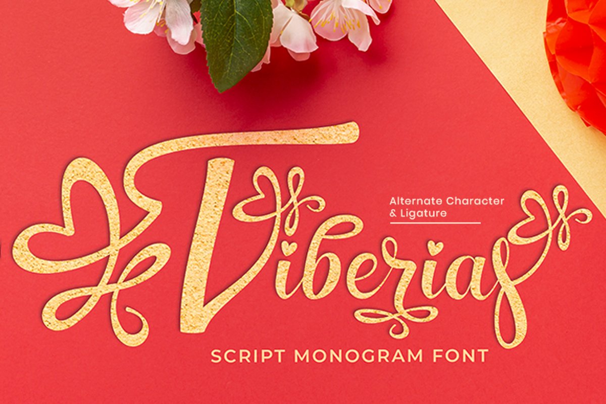 Tiberias Script Monogram Font example image 1