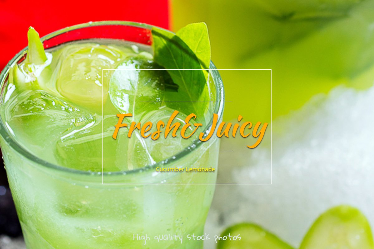 Cucumber Lemonade. Refreshing vegetable drink with mint. example image 1