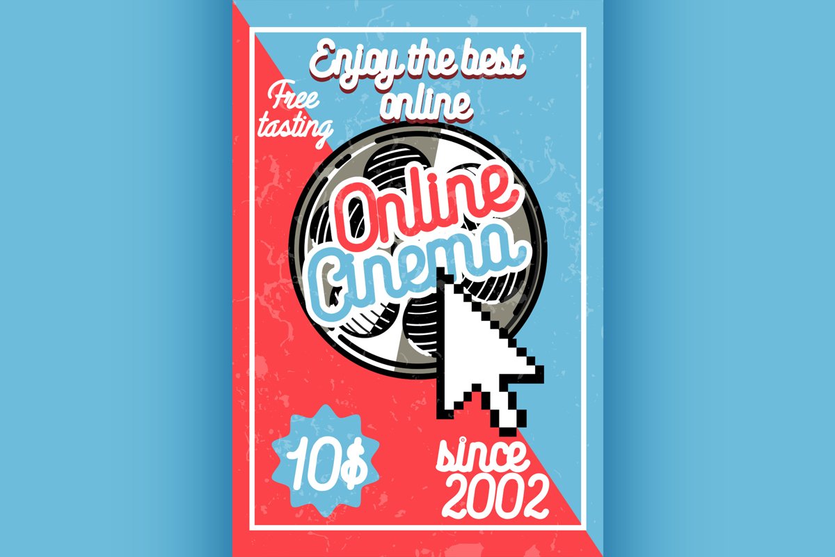 Color vintage online cinema banner example image 1