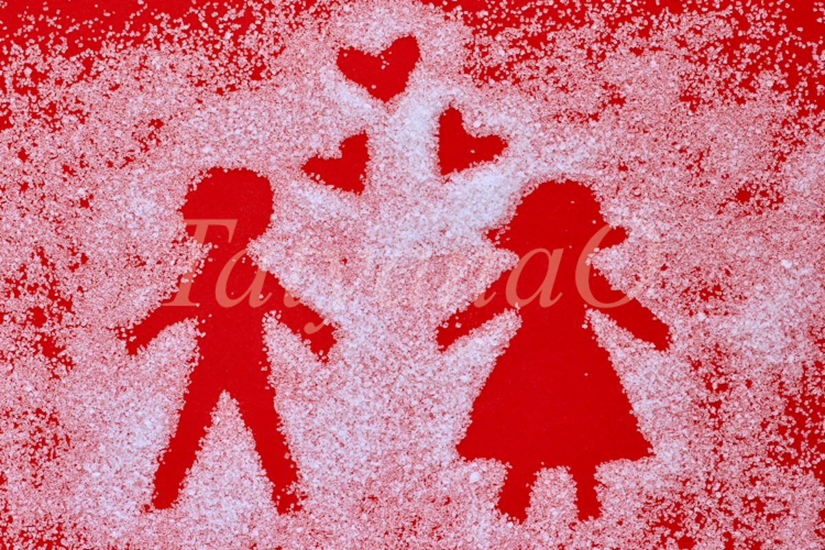 Trendy minimal concept of Valentine's day, wedding, love example image 1