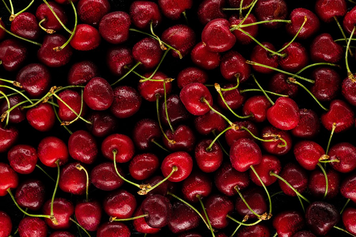 6 photos of juicy cherry texture with water drops example image 1