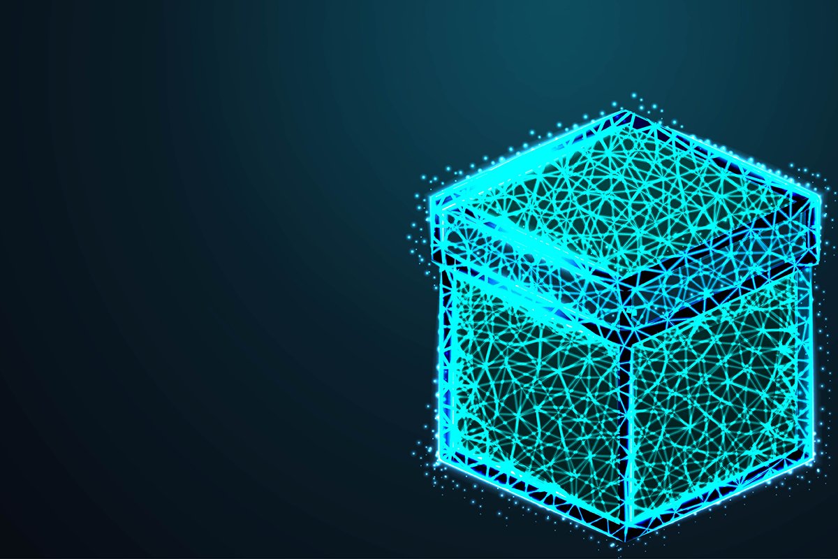 Wireframe mesh polygonal element. Cube with connected lines example image 1