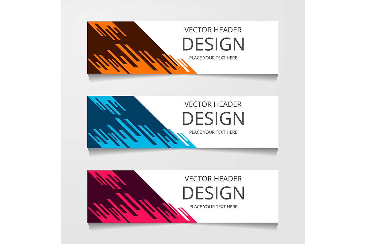 Abstract design banner, web template with three different co example image 1