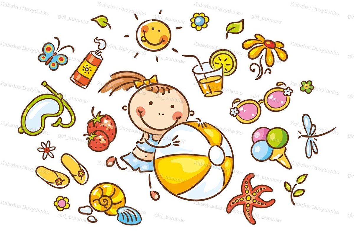 Little Girl with Summer Things example image 1