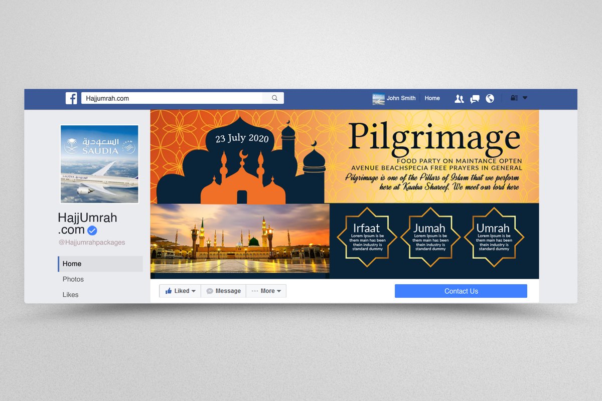 Hajj & Umrah Agency Facebook Banner example image 1