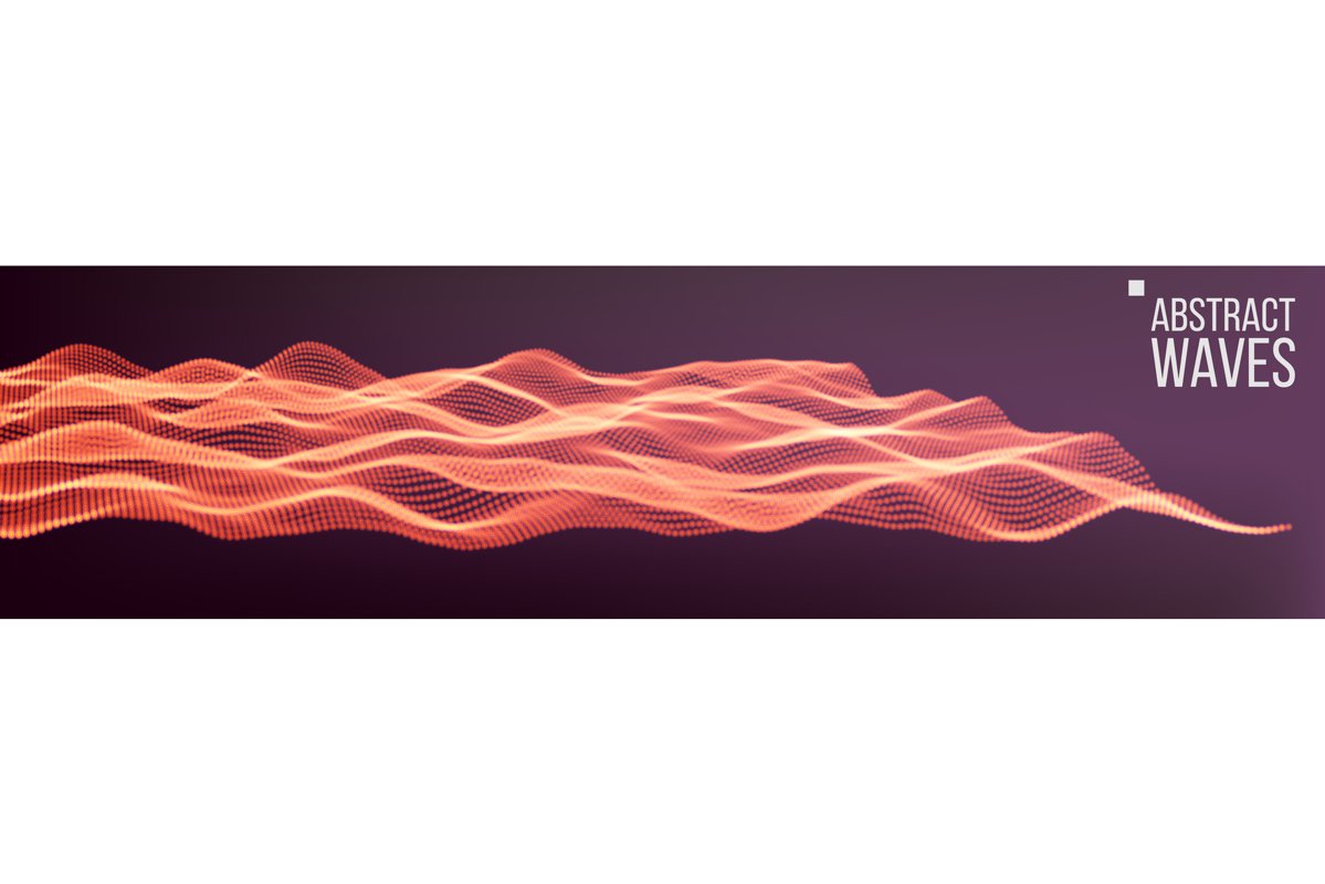 Music Waves Abstract Sound Background Vector. Futuristic example image 1