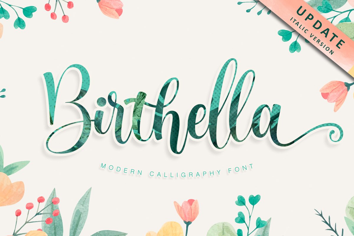 Birthella || Modern Calligraphy example image 1
