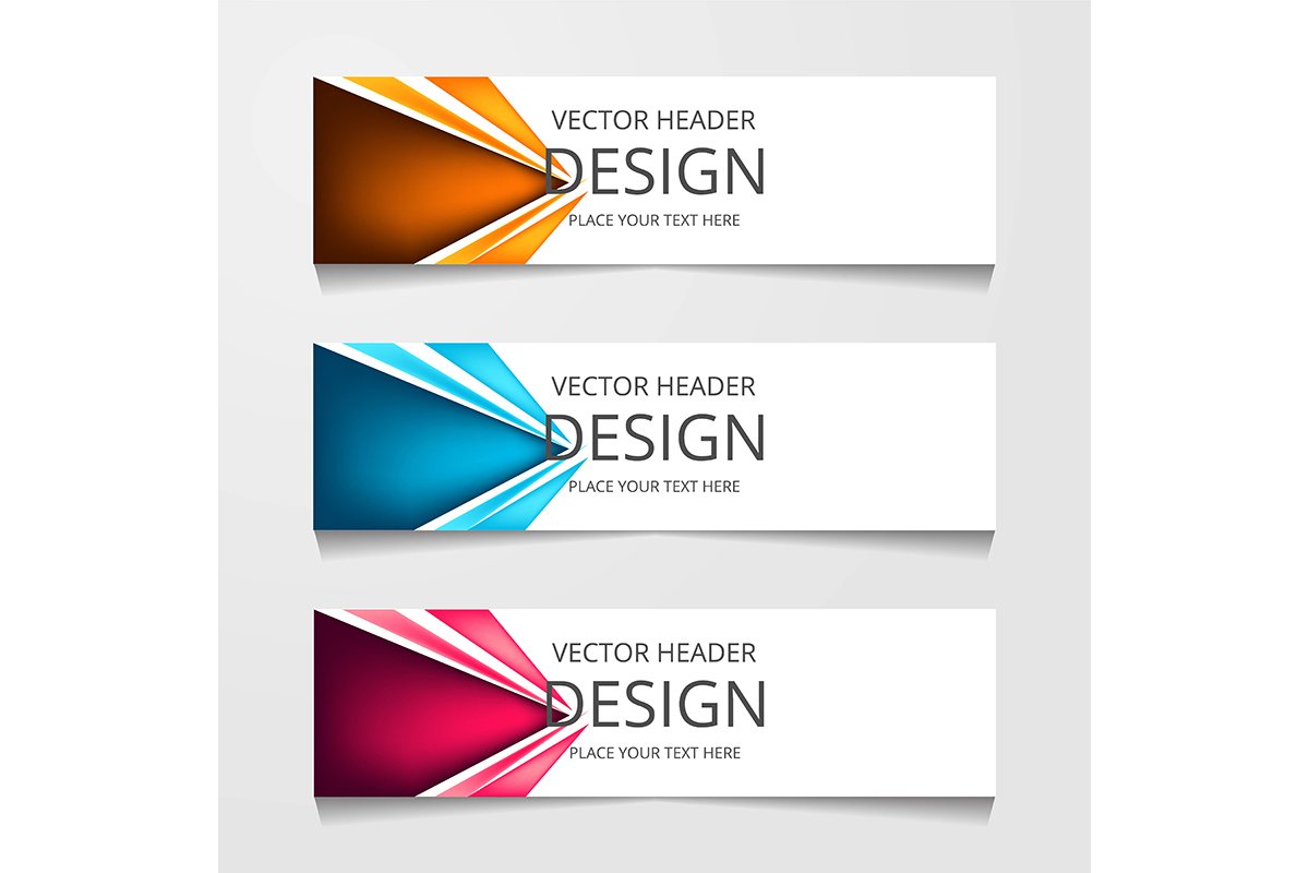 Abstract design banner, web template with three different co example image 1