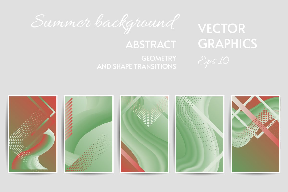 Summer colors mutet pastel card templates SET eps 10 example image 1