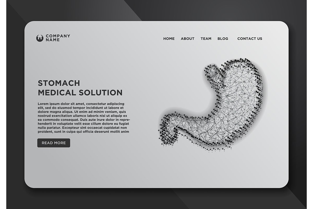 Web page design templates collection of Stomach. The concept example image 1