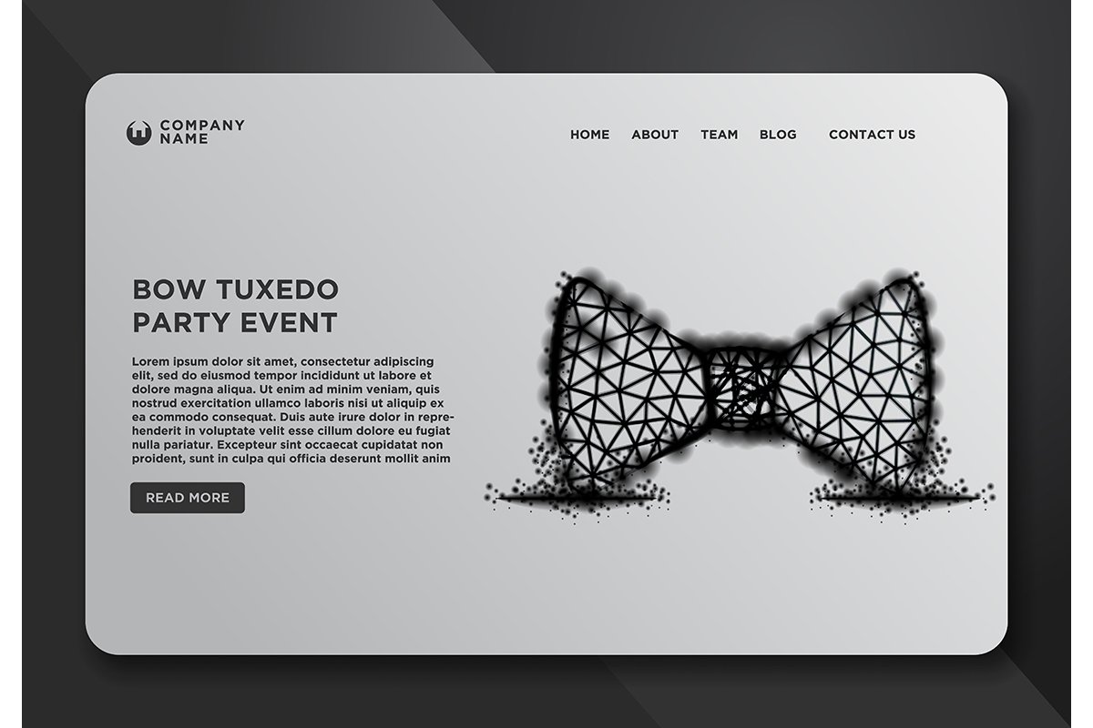 Web page design templates collection of Bow, Tie, Tuxedo, Pa example image 1