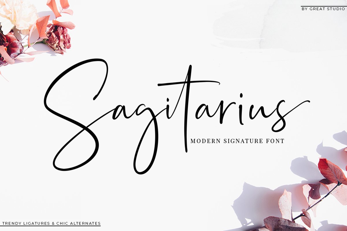 Sagitarius Signature Font example image 1