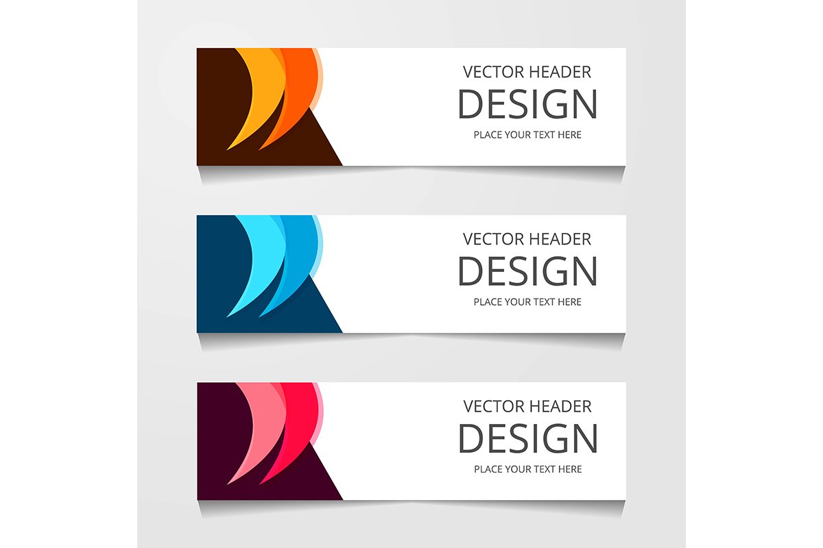 Abstract design banner, web template with three different co example image 1