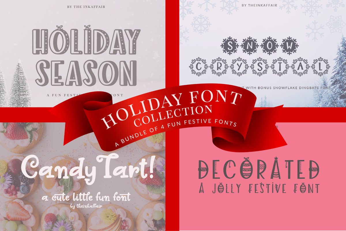 Holiday Font Bundle, Christmas Fonts example image 1