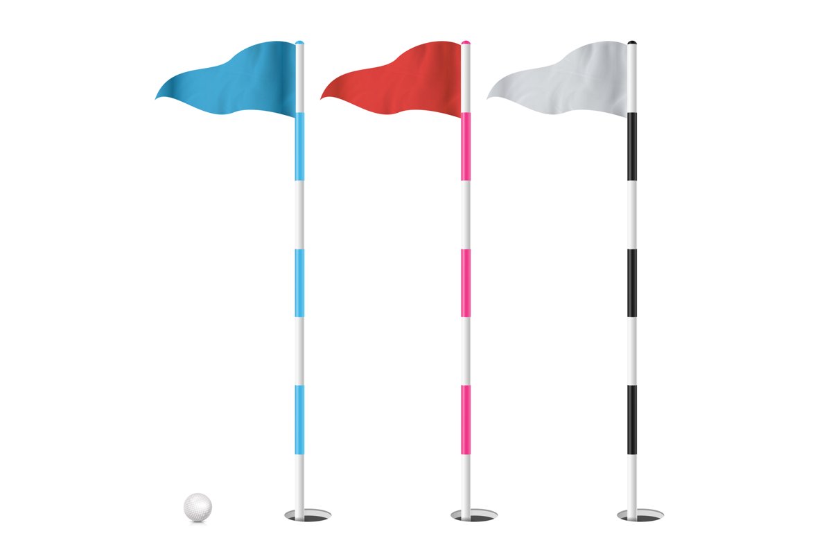 Golf Flags Set Vector example image 1