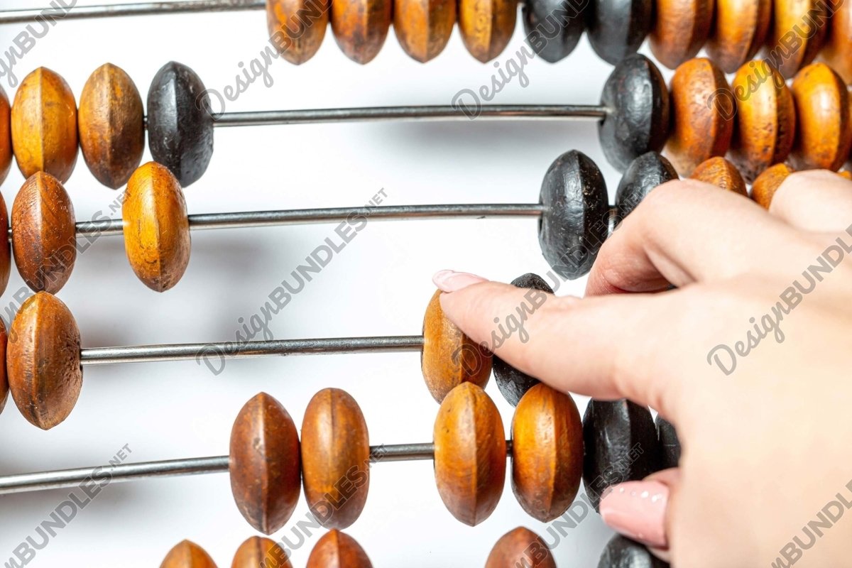 Stock Photo - Hand Using An Abacus example image 1