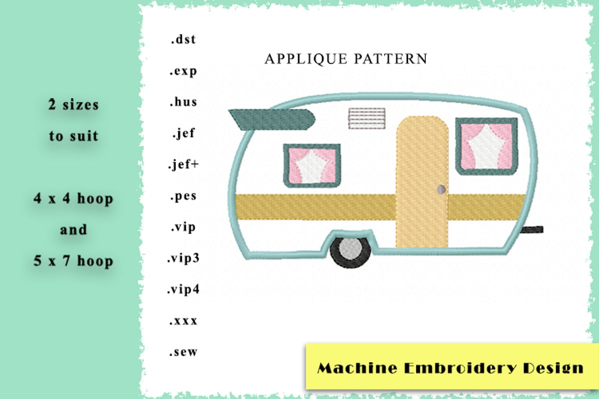 'Applique Caravan' Machine Embroidery Design