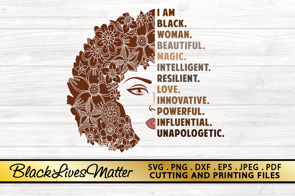 Black Woman SVG PNG EPS DXF Black Girl Magic SVG AFRO SVG example image 1
