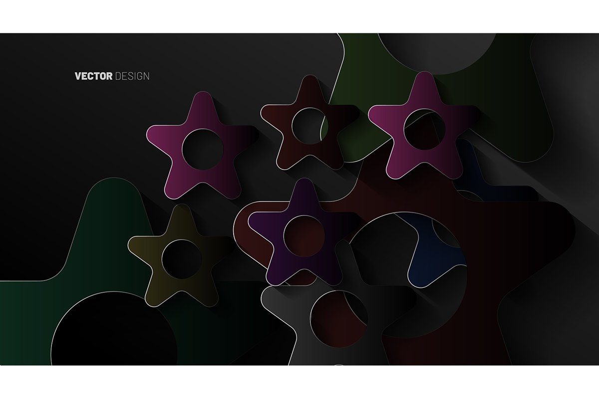 abstract vector background. Geometric star shapes overlap example image 1