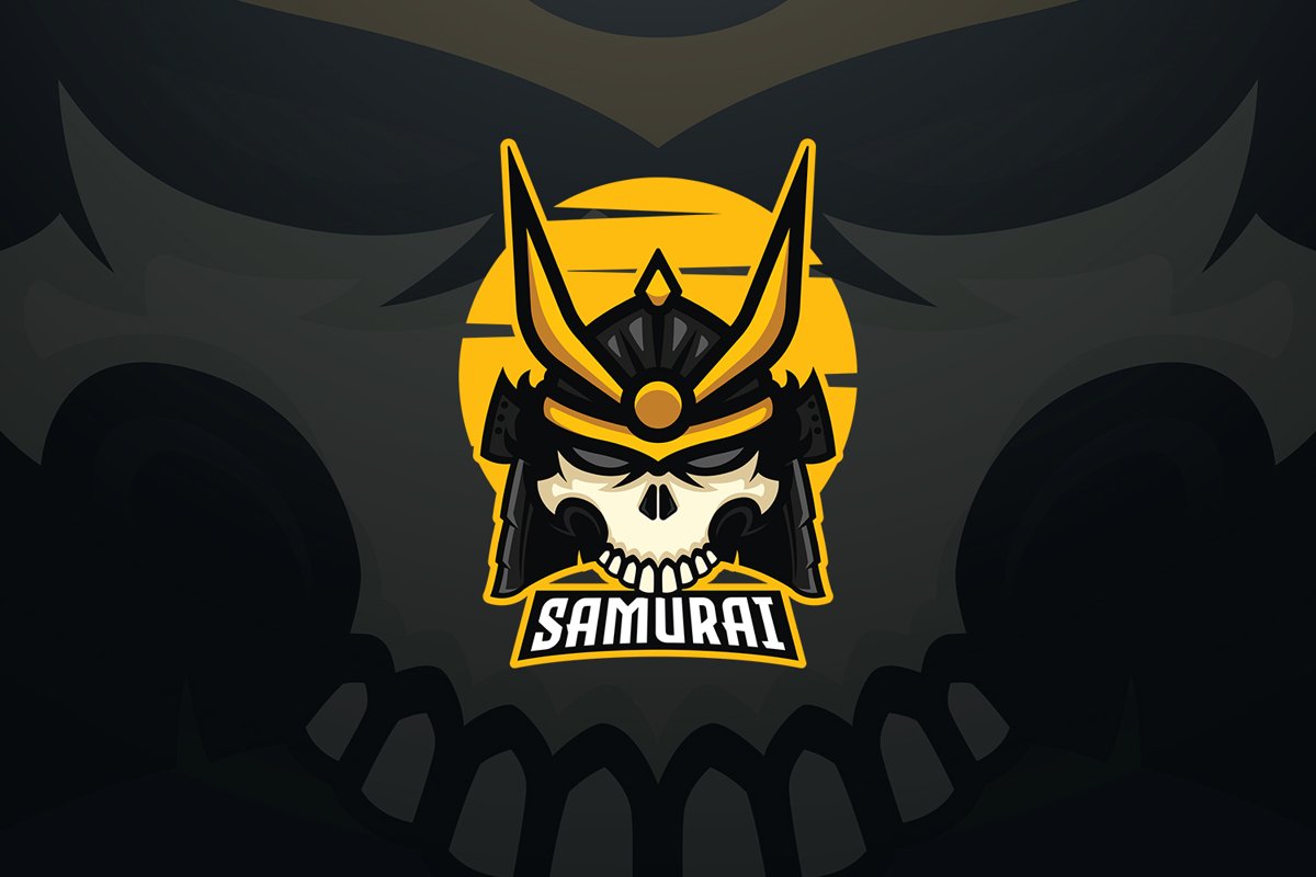 Samurai Skull Logo Template example image 1