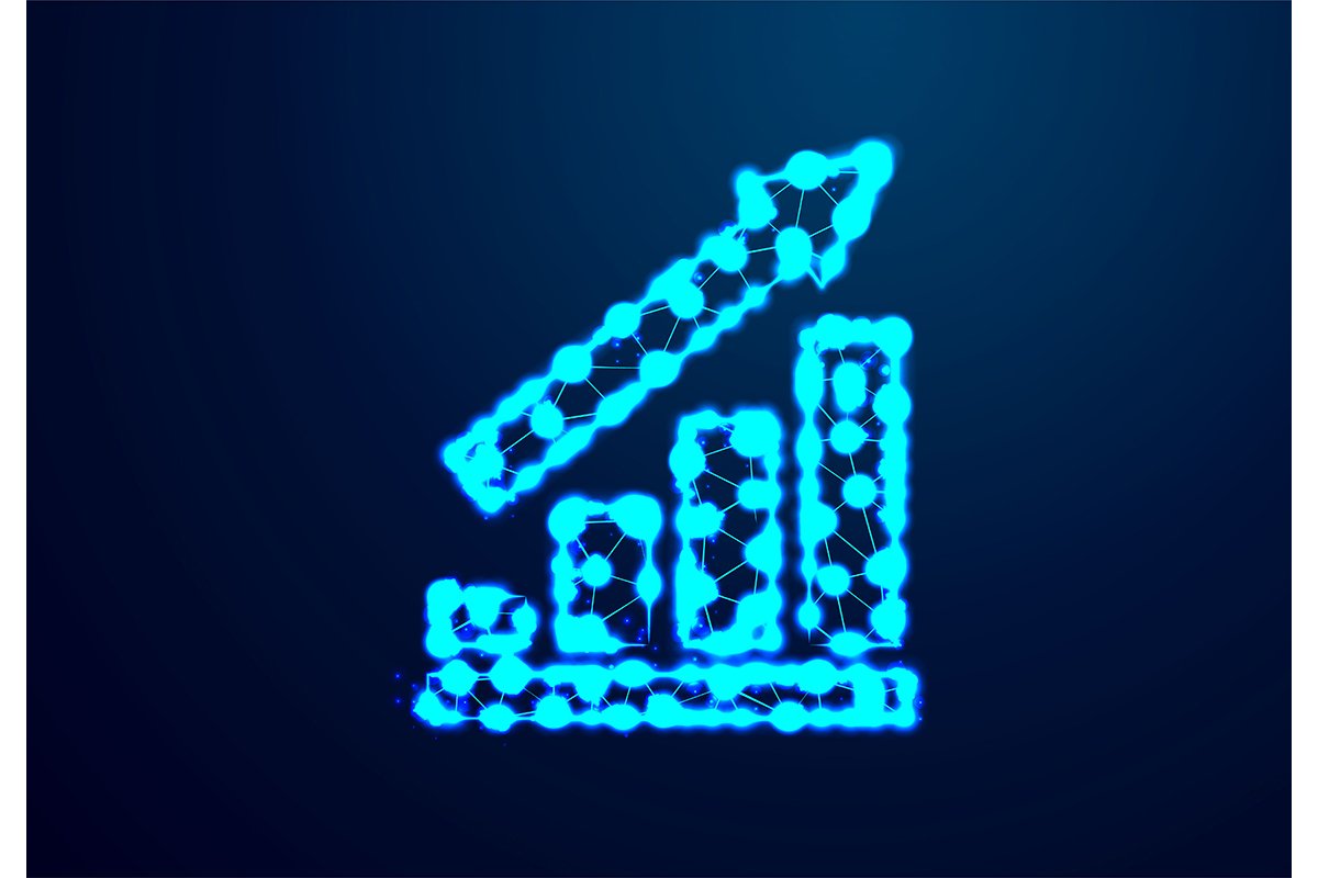 Business up. diagram up. Abstract low poly, Triangle, dot, l example image 1